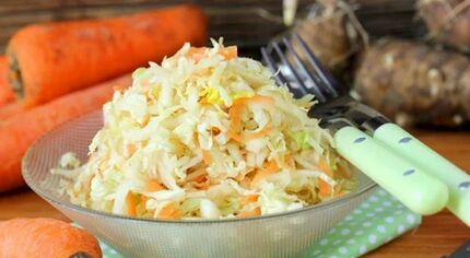 Salad made of sauerkraut and artichokes of Jerusalem